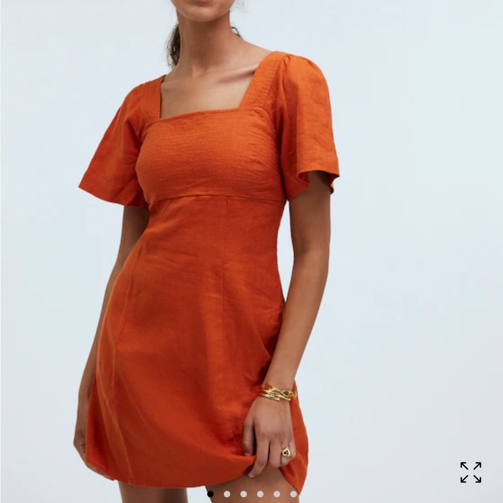 Madewell Square-Neck Mini Dress in 100% Linen